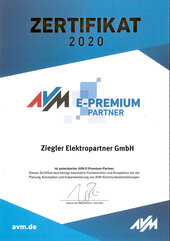 Zertifikat AVM E-Premium Partner